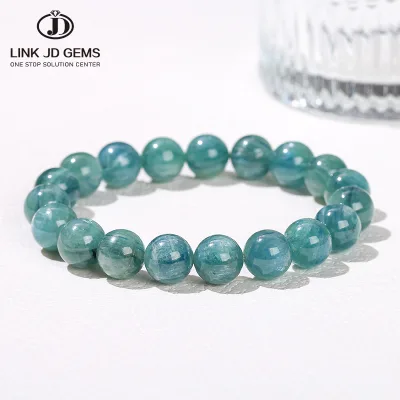JD GEMS Semi Precious Crystal Round Beads Bracelets Couple Energy Yoga Bracelet Jewelry Gift 5A Natural Chlorite Beaded Bracelet