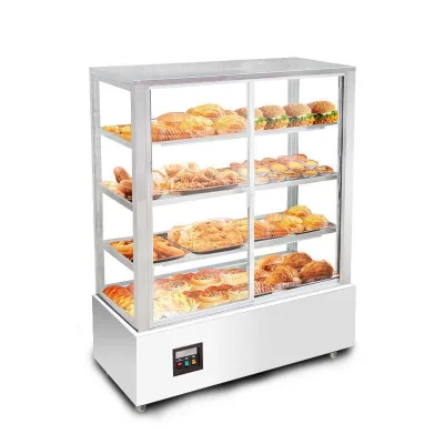Commercial Vertical Vertical Hot Crispy Cooked Fried Chicken Burger Egg Tarts Hot Case Fresh-keeping Display Cabinet Food Warmer