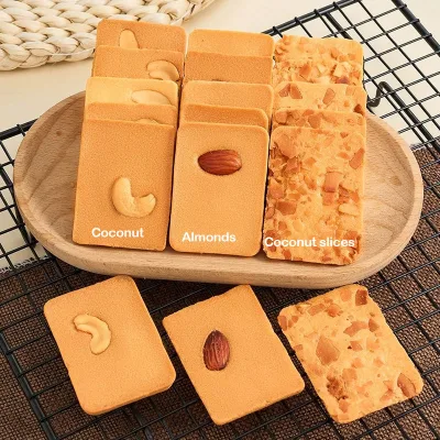 500g Baked Goods Snacks Vegetables Banana Sugar Flavored Mixed Biscuits Crispy Walnut Cracker Nut Cracker Biscuits