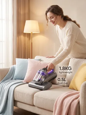 Wireless Handheld Mattress Vacuum Cleaner HEPA Filter High Suction Power LED Touch Screen Brushless Motor for Sofas Household