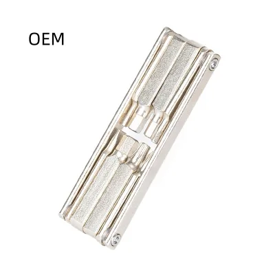 8-in-1 Portable Silver Hexagon Maintenance Bicycle Repair Tool Foldable Combination Tool for Road Bike Maintenance