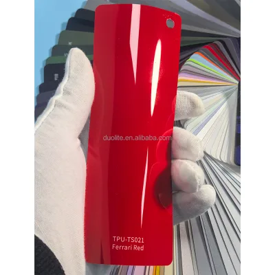Sporty Aesthetic Upgrade Film, Ferrari Red TPU PPF, Even Pigment Distribution, Outdoor protection Against Ultraviolet Erosion