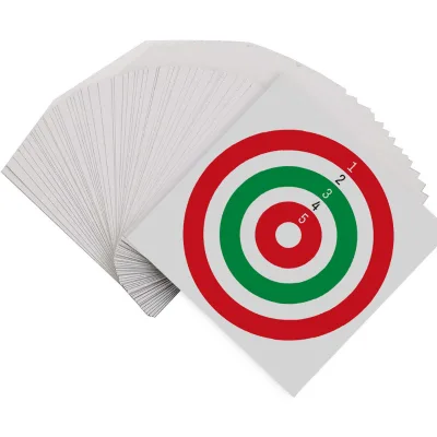 Red Green Circular Shooting Paper Targets 5.5x5.5Inch Training Practice High Visibility Bullseye Indoor Outdoor Hunting Made