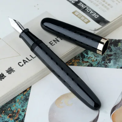 MAJOHN C4 Guilloche Craftsmanship Black Fountain Pens Large Capacity Pen Holder Ink Storage Iridium Ink Gift Box Made in China