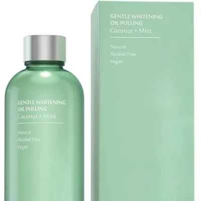 Coconut and Mint Oil Pulling for Teeth Whitening Alcohol-Free Liquid Body Whitening Oil with Essential Oils and Aloe Vera