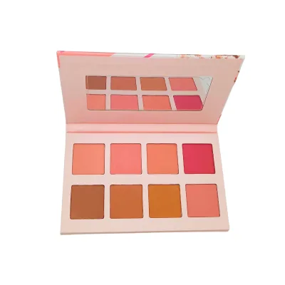 Custom Logo High Pigment  8 Colors Blush on Matte Cardboard Palette Waterproof Blusher Contour Paper Pallet OEM Cosmetics