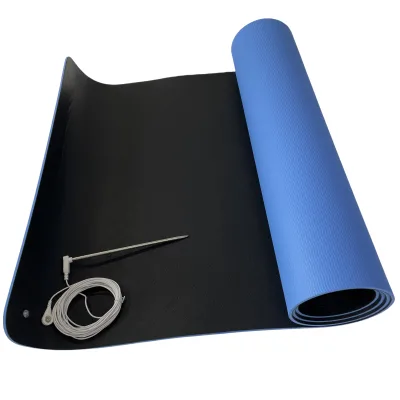High Quality Customizable Blue & Red EMF Reducing Earthing Grounded Yoga Mats Modern Design