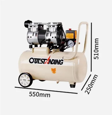 30L Air Compressor Oil Free Air Compressor Quiet Portable Compressor Pump for Power 750 Speed 1380 air Displacement 60L/min
