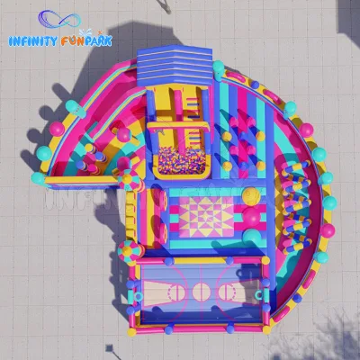 25 Mew Circle Inflatable Playground Customize Inflatable Park Bouncy with Slide Outdoor for Party