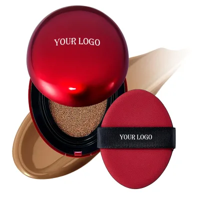 Oem Odm Factory Custom Korean Hydrating Long-Lasting Cushion Bb Cream Full Coverage Weightless Red Cushion Foundation