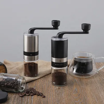 2025 Hot Sale Mini and Portable Wholesale Stainless Steel Manual Burr Coffee Grinder With Ceramic Adjustable Core Coffee Mill