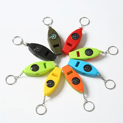 Outdoor Survival Compass Whistle Pendant Multifunctional Navigation Keychain