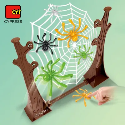 Jumping Spider on the Web Game Bouncing Spider Board Game Toy Play Set With Sand Timer for Kids
