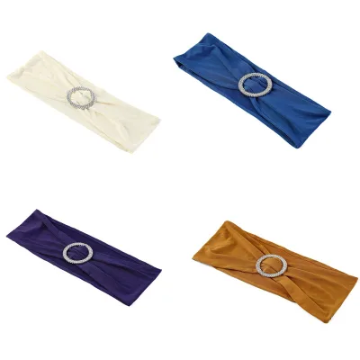 Wholesale Elastic Spandex Chair Bands With Buckle for Wedding Banquet Events Decorations for Wedding Birthday Event