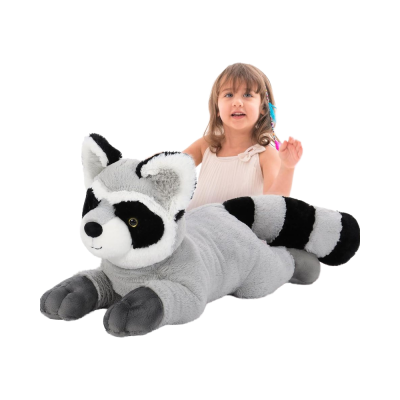 Oversized Giant Raccoon Stuffed Animal Cute Fluffy Big Plush Racoon Toy Birthday Gifts Kids Sweet Party Companion