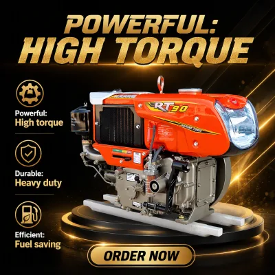 Factory Direct Supply 7.5HP Water-Cooled Diesel Engine, Multiple HP Available, Electric Start Optional