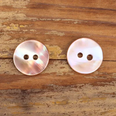 New Arrival 15MM Irregular Different Texture Natural pink Shell 2 Holes High-grade Silk Shirt Buttons