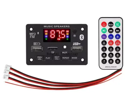 Bluetooth 5.0 12V with amplifier 2*3W MP3 decoder board colour screen display with recording call lossless motherboard module