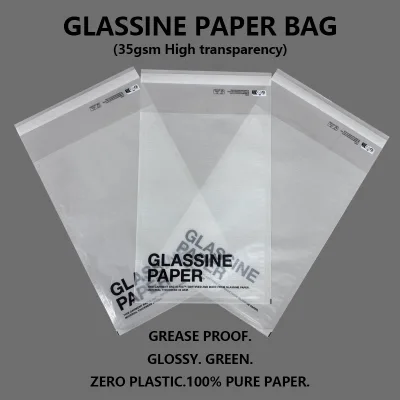High Transparency 35gsm Glassine Paper Bag Bio-degradable Zero Plastic Apparel Inner Bag