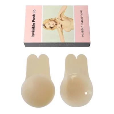 Factory Hot-selling Invisible No Trace Lifting Breast Petals Patch Pure Silicone Flat Wing Rabbit Ears Shape Anti-sagging