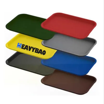 Heavybao Anti Slip Rectangle Food Serving Tray Food Grade PP Material Commercial Grade Decorative Easy Clean Durable Restaurant