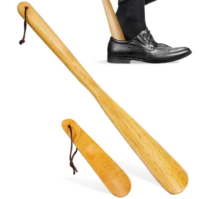 Wood Shoehorn Long and Short Handle Shoe Horn Non Slip Shoe Lifter Lazy Shoes Aid Tool Shoehorn