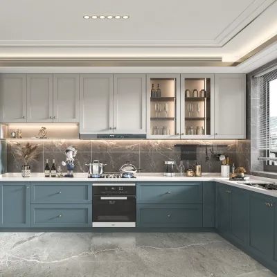Semi Custom Cabinetry MDF Modern Kitchen Cabinet Storage Cupboard Furniture Design OEM Manufacturer Wholesale Factory Supply