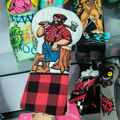Farmer Style Golf Head Covers Plush Liner Wholesale Embroidery Golf Accessories High Quality Driver Red Golf Headcovers