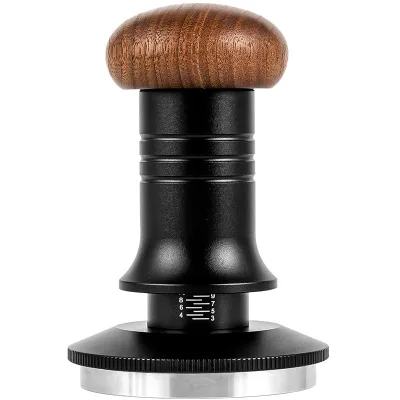 Wooden Top Stainless Steel Barista Tool 51 53 58mm Coffee Mashing Lever Spring Powder Hammer