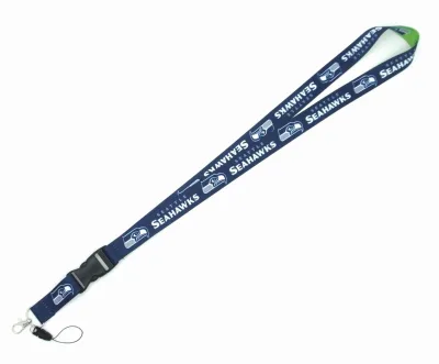 Hot Seahawks Polyester Lanyard for ID Badges Adjustable Breakaway Keychain with Digital Printing