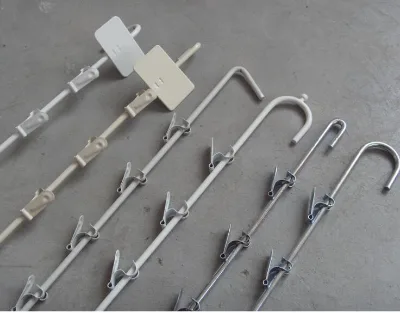 Heavy Duty Metal Merchandising Hanging Clip Strip With 12 Hooks and Label Holder