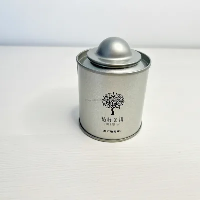 Handmade 70*92mm Metal Boxes for Tea & Matcha Coffee Packaging Small Round Tin Can with Cover Embossed Logo Tinplate Tinplate Box