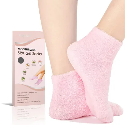 Wholesale Moisturizing Gel Socks for Feet Cracked Heel Repair Softening Spa Socks Reusable Hypoallergenic Vitamin E Jojoba Oil