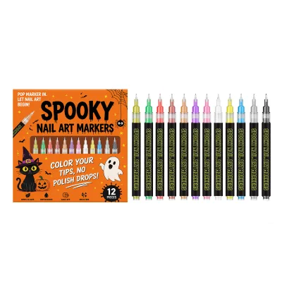 Cross-border Foreign Trade Guangdong-made Nail Art Graffiti Pen (Halloween) DIY Hand-painted Freehand Outlining Smooth Fluid