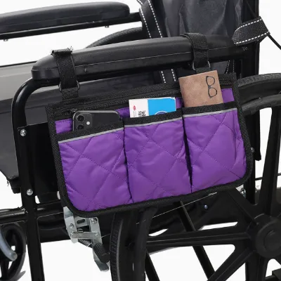 Multifunctional Nylon Durable Stroller Multi-Pocket Vehicle Mounted Foldable Wheelchair Storage Hanging Bag