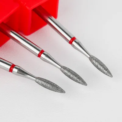 Factory Wholesale Tapered Flame Nail Drill Bits High Quality 3/32" Manicure Pedicure Diamond Cuticle Milling Cutter