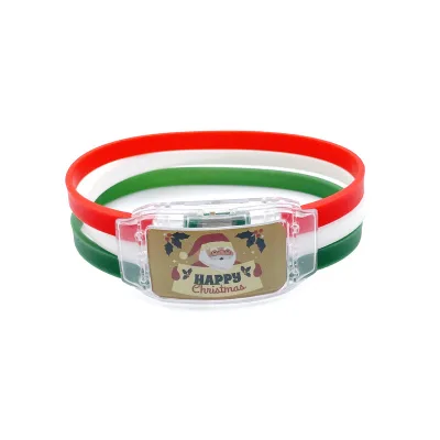Christmas Decor Custom Wristbands Silicone Light up Led Bracelet