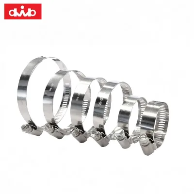 USA Type Stainless Steel Cinch Clamp Worm Gear Car Hose Clamp Min Diameter 5 1/8" to  6" Hex Head Screw