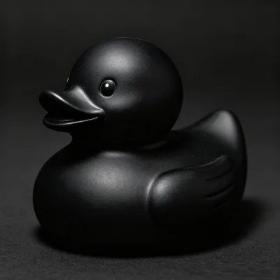 Custom Logo Printing Black Rubber Duck Factory UV Screen Printed Promotional Bath Toy for Bulk Corporate Gifts