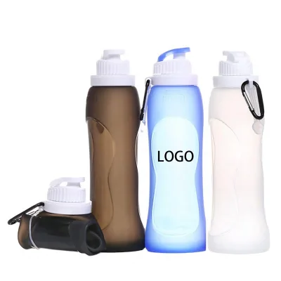 Custom 17 oz Eco-Friendly Collapsible Food Grade Screen Printed Sports Design Promotional Drinkware Water Bottles