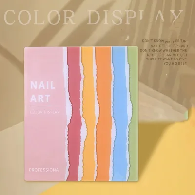 Custom Logo Patterns False Nails Polish Card Color Chart Display Book Nail Art Display Showing Shelf Book