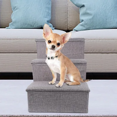 Upgraded Premium Foldable Dog Stairs Foam Material Multi-Scene Indoor Outdoor Pet Cat Step Stairs