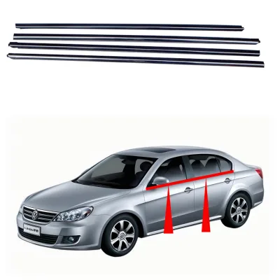 4PCS Black Car Window Door Weather Rubber Wind-proof and Rain-proof Strip Fit for Volkswagen Lavida 2008-2012