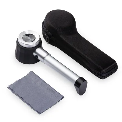 Handheld 45x Portable Magnifying Glass with 3 Light Bands for Reading Appreciating Jewelry or Outdoor Gifts