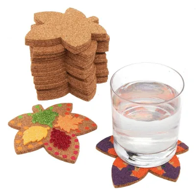 2025 Promotional Maple Leaf Cork Coaster for House Ware