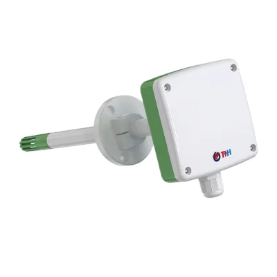 Duct-mounted Temperature & Humidity Sensor/Transmitter 4-20mA Output 10-30V Supply Flange Mount for HVAC Duct Air Measurement