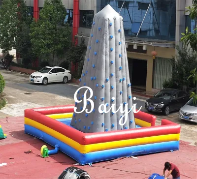 Large Outdoor Combo Inflatable Trampoline Inflatable Rock Climbing Wall for Sale