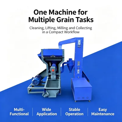 Combined Rice Milling Unit 4 in One 500kg Huller Polisher Grader Combo