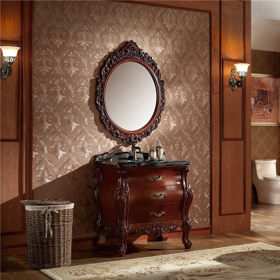 Solid Wood Clearance Bathroom Vanities Luxury Baroque Bathroom Vanity