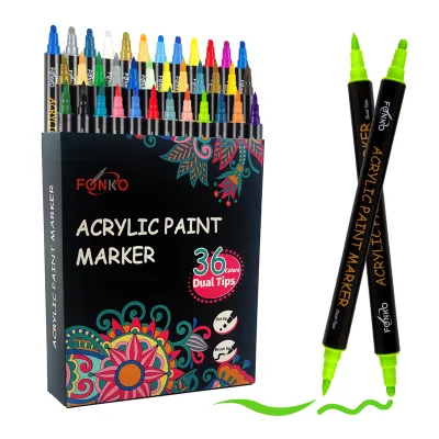 24 Pcs Dual Markers Brush Pens 24 Fine Point Art Marker Double Tip Colored Pen for Adult Coloring Hand Lettering Writing Planner